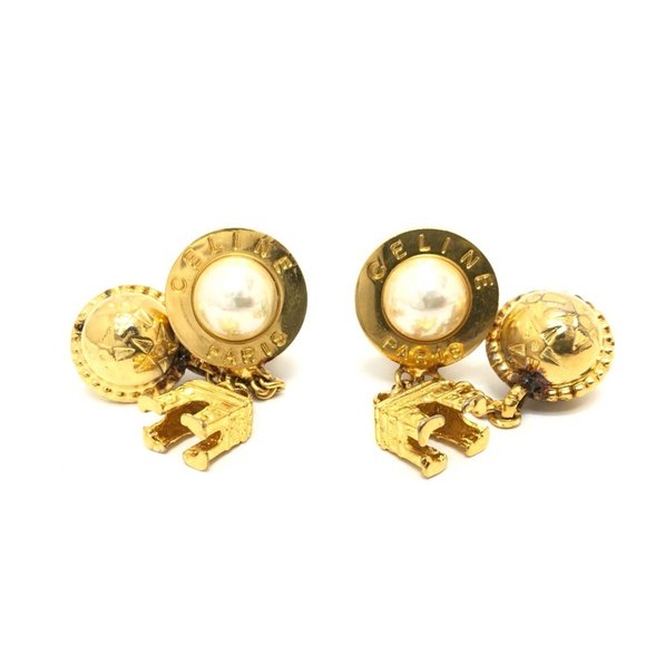Céline Gold Metal earring - Picture 1 of 6